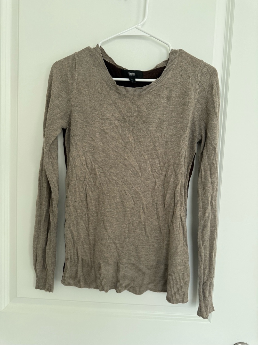 Taupe Crewneck Lightweight Sweater